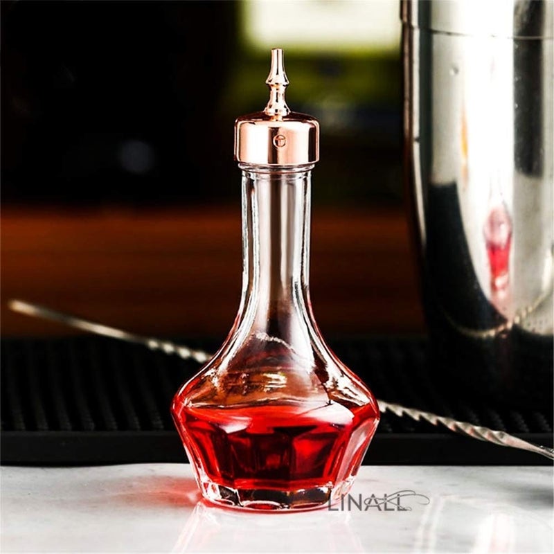 LINALL Bitters Bottle - Glass with Stainless Steel Dasher Top 50ml Professional Bar Tool for Making Craft Cocktails and the Perfect Whiskey DSBT0001 (Copper) - Image 4